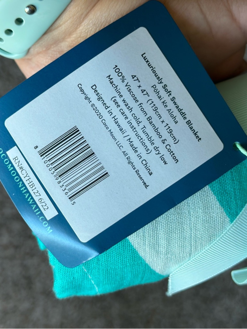 NWT Coco Moon Hawai’i Pōhai Ke Aloha by Patricia Lei Murray Swaddle Blanket - Picture 6 of 6